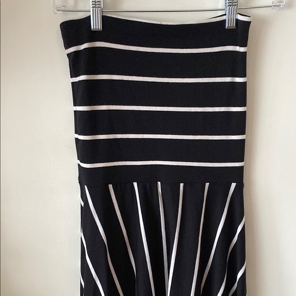 Black and White Striped Floor Length Tube Dress - Picture 1 of 6
